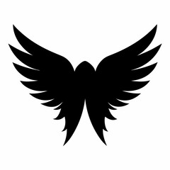 Wings icon, wing silhouette vector