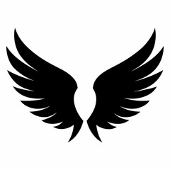 Wings icon, wing silhouette vector