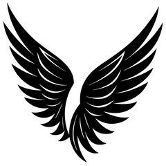 Wings icon, wing silhouette vector