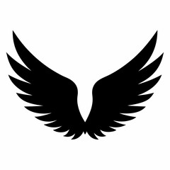 Wings icon, wing silhouette vector