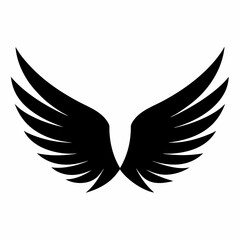 Wings icon, wing silhouette vector