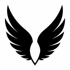 Obraz premium Wings icon, wing silhouette vector