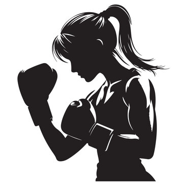 recommend clip art: silhouette of a boxing woman