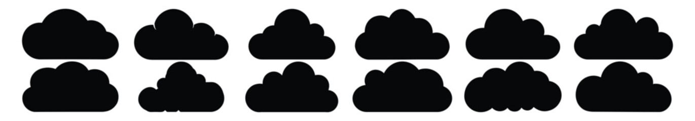 Cloud silhouette set vector design big pack of illustration and icon