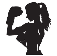silhouette of a boxing woman