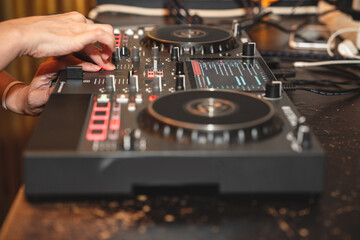 DJ Playing music on a party