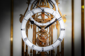 vintage clock, antique, pendulum swing