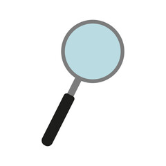 A simple, cartoon-style magnifying glass