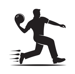Bowling sports player silhouette vector
