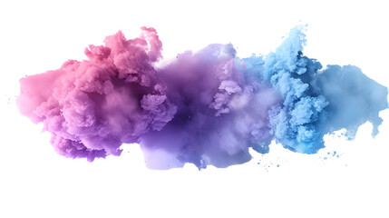 Fototapeta premium Colorful explosion spreading horizontal with smoke isolated on transparent background