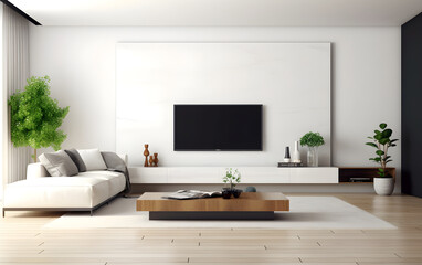 Modern living room with sleek TV cabinet