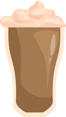 Refreshing tall glass of iced coffee topped with a swirl of whipped cream, perfect for a cool and caffeinated treat
