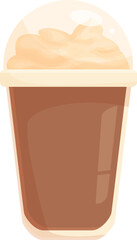Refreshing coffee drink with whipped cream is shown, ready to be enjoyed on a hot day