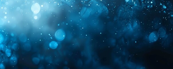 Obraz premium Beautiful Blue Bokeh Light Effects. Dreamy Abstract Background with Sparkling Particles