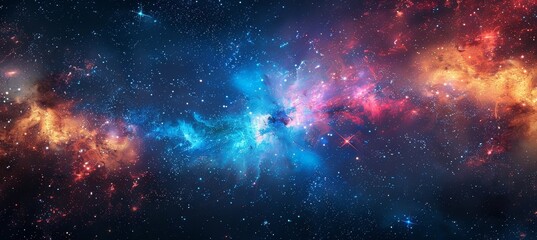 Naklejka premium Deep Space Shining Stars in Night Sky Constellation Star Field Galaxy