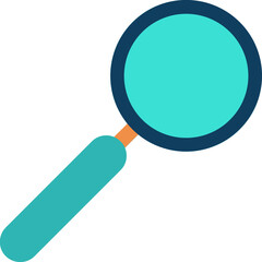 Magnifying Glass icon in Turquoise Blue Color.