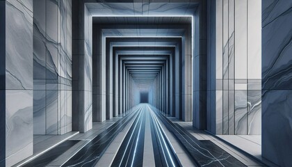 Obraz premium Moderne Architektur Säulengang mit Beleuchtung, Tiefenwirkung