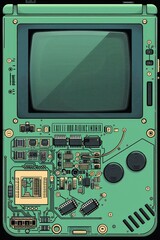 Fototapeta premium Minimalist vector, festival parade, style of circuit boards, muted, bright colors, gray