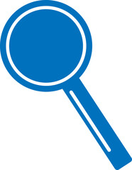 Magnifying Glass Icon in Blue and White Color.