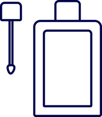 Line art ink bottle icon in flat style.