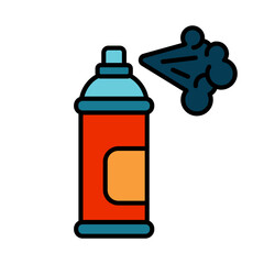 Spray can line icon. Aerosol, paint, graffiti, spray paint, canister, chemical, art, urban, street art, pressurized container, painting, propellant, spray can, aerosol, chemical