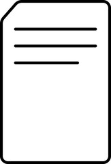Line art illustration of File or Document paper icon.