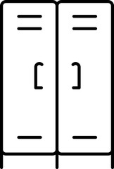 Line art illustration of Cupboard icon.