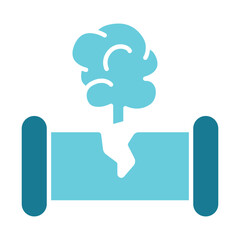 Leaking pipe line icon. Broken, crack, water leakage, plumbing issue, pipe burst, damage, repair, infrastructure, utility problem, leaking, pipe, line, icon, water, leakage