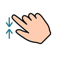 Touch pad icon. Index finger, doubleclick, decrease, increase, turn, rotation, approximation, press, Scrolling, click, arrow, sensor, turn. Zoom in, move, response time, x2
