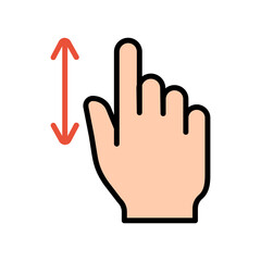 Fototapeta premium Touch pad icon. Index finger, doubleclick, decrease, increase, turn, rotation, approximation, press, Scrolling, click, arrow, sensor, turn. Zoom in, move, response time, x2