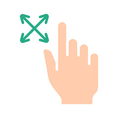Touch pad icon. Index finger, doubleclick, decrease, increase, turn, rotation, approximation, press, Scrolling, click, arrow, sensor, turn. Zoom in, move, response time, x2