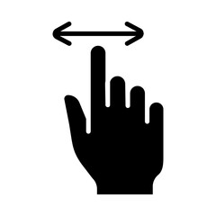 Obraz premium Touch pad icon. Index finger, doubleclick, decrease, increase, turn, rotation, approximation, press, Scrolling, click, arrow, sensor, turn. Zoom in, move, response time, x2