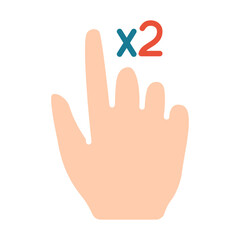 Fototapeta premium Touch pad icon. Index finger, doubleclick, decrease, increase, turn, rotation, approximation, press, Scrolling, click, arrow, sensor, turn. Zoom in, move, response time, x2