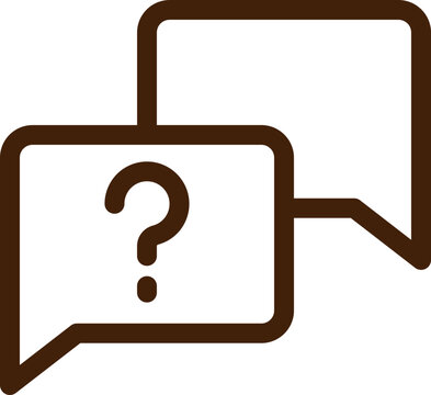 recommend clip art: Line art illustration of speech questions or comments icon.