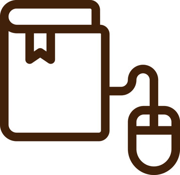 brown book connected mouse icon clip art preview