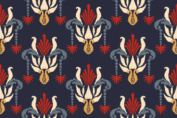 Ethnic abstract ikat art. Seamless pattern in tribal, folk embroidery, and Mexican style. Aztec geometric art ornament print.Design for carpet, wallpaper, clothing, wrapping, fabric, cover, textile