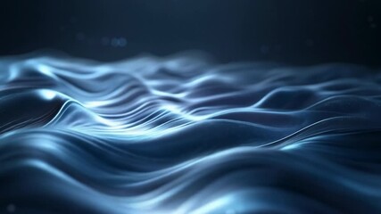 Abstract digital wave pattern with glowing particles on a dark background, representing AI technology, data flow, and futuristic design. - Powered by Adobe