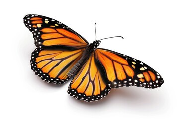 Fototapeta premium Butterfly. Monarch Butterfly Digital Rendering in Colorful Orange and Black with Dotted Wings