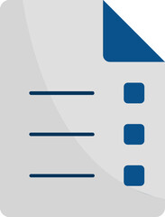 Ballot Paper or List Icon in Grey and Blue Color.