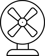 Obraz premium Flat style Table fan icon in black line art.