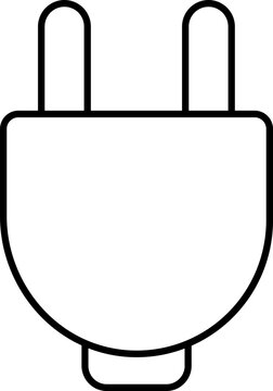 recommend clip art: Black line art illustration of Electric plug icon.