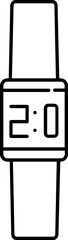 Smart Watch Icon in Black Outline.