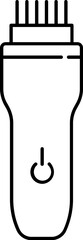 Black Line Art Electric Razor icon in Flat Style.