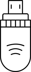 USB Icon or Symbol in Black Outline.