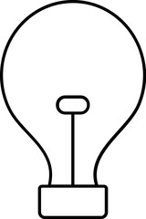 Light bulb icon in black outline.