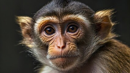 Obraz premium An interesting look from a primate: a close-up of a monkey's face