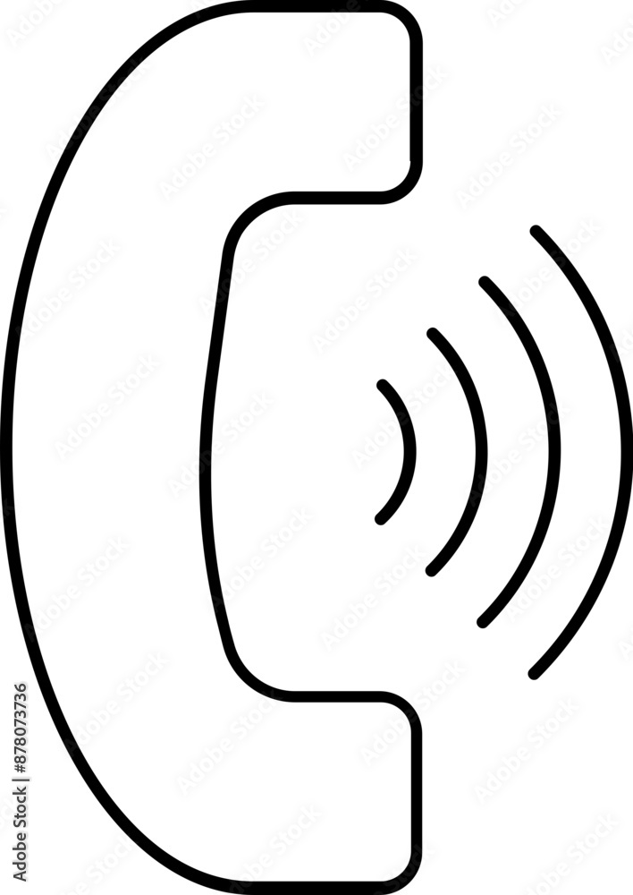 Canvas Prints ringing phone icon in black line art.