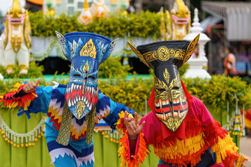 Phi Ta Khon: Thailand Northeast Culture Mask Ghost Festival. © Songsak C