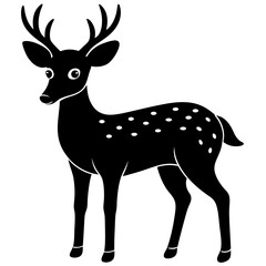       Deer silhouette vector illustration style.
