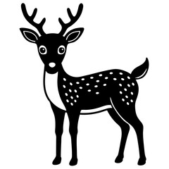       Deer silhouette vector illustration style.
